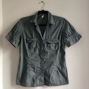 Button down military blouse